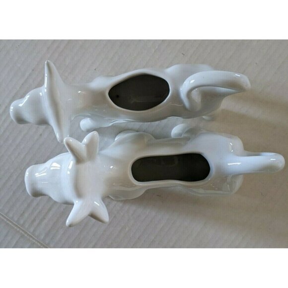 Designer Set Of 2 Torre & Tagus Cow&Calf Milk Cream Jugs Decor White 8*5" ; 7*4" - Picture 7 of 10